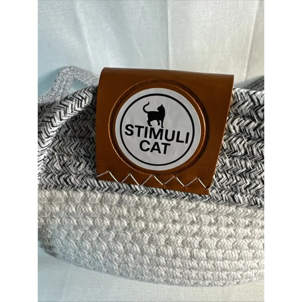 Stimuli Instinct Çat Cotton Rope Woven Basket Off-White 15x15” Oval W/Handle NEW